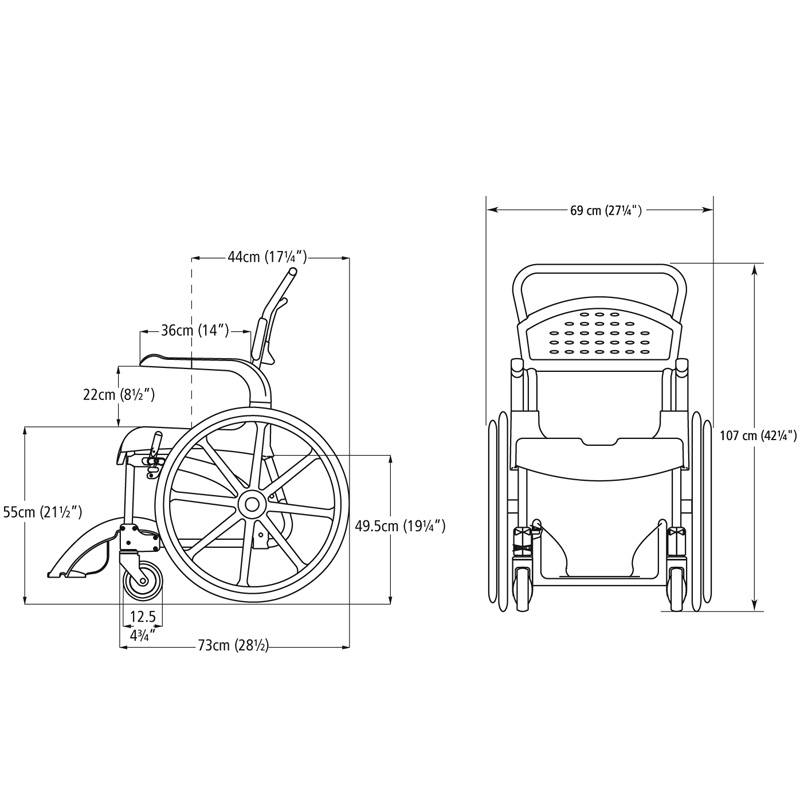 Etac Clean Self Propelled Mobile Shower Commode - Mobility Caring