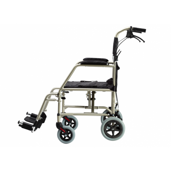 Omega LA1 Lightweight Transit Wheelchair (Blue/Gold/Red) Mobility Caring