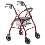 Days-Seat-Walker-with-Handbrakes-and-Curved-Backrest-Red-MOBWAL70149