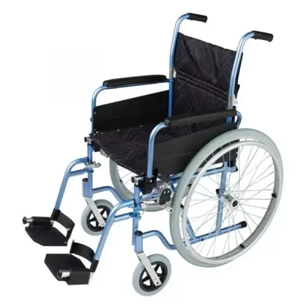 Omega LA1 Lightweight Transit Wheelchair (Blue/Gold/Red) Omega LA1 Lightweight Transit Wheelchair (Blue/Gold/Red)