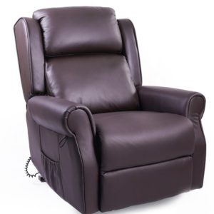 Soteria Quad Motor Elite Oxford Leather Electric Lift Chair Recliner