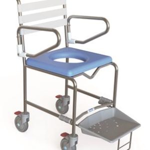 Transit Mobile Shower Commode With Slideout Footplate - 445mm
