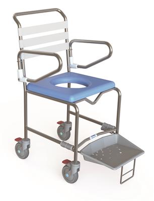 SELF PROPEL MOBILE SHOWER COMMODE WITH SWINGAWAY FOOTREST - 445MM SELF PROPEL MOBILE SHOWER COMMODE WITH SWINGAWAY FOOTREST - 445MM