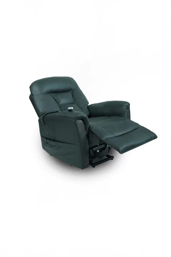KENYA PETIT LIFT CHAIR - MIDNIGHT - LEATHER. BLACK - 46CM SEAT WIDTH